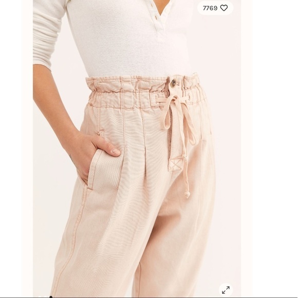 Free People Pleated Tie Front Trousers - Picture 3 of 5
